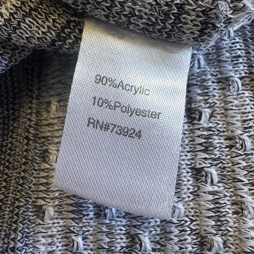 Ming Wang Women's Gray Cardigan with Purple and White Accents - Picture 8 of 10